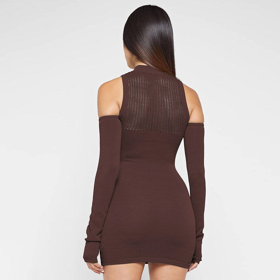 ARIELLE LONG SLEEVE KNITTED MINI DRESS