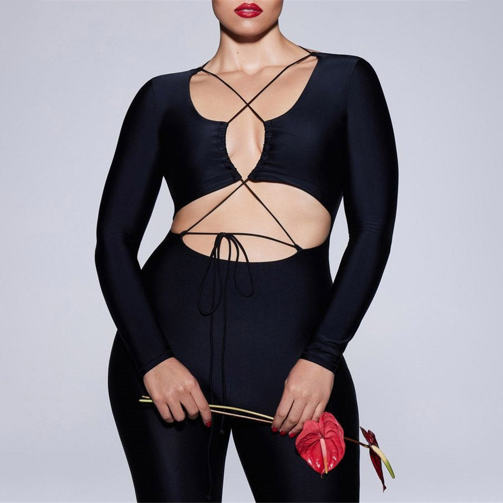 MALIYAH HOLLOW OUT BACKLESS JUMPSUIT