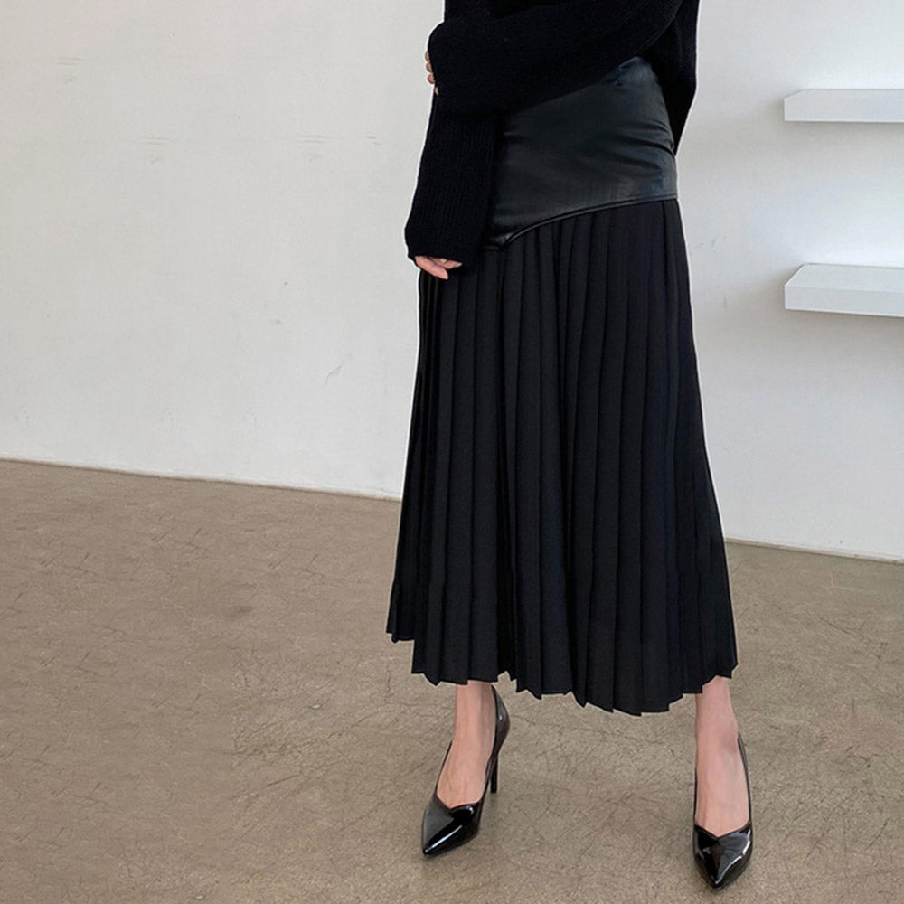 Zara black pleated outlet maxi skirt