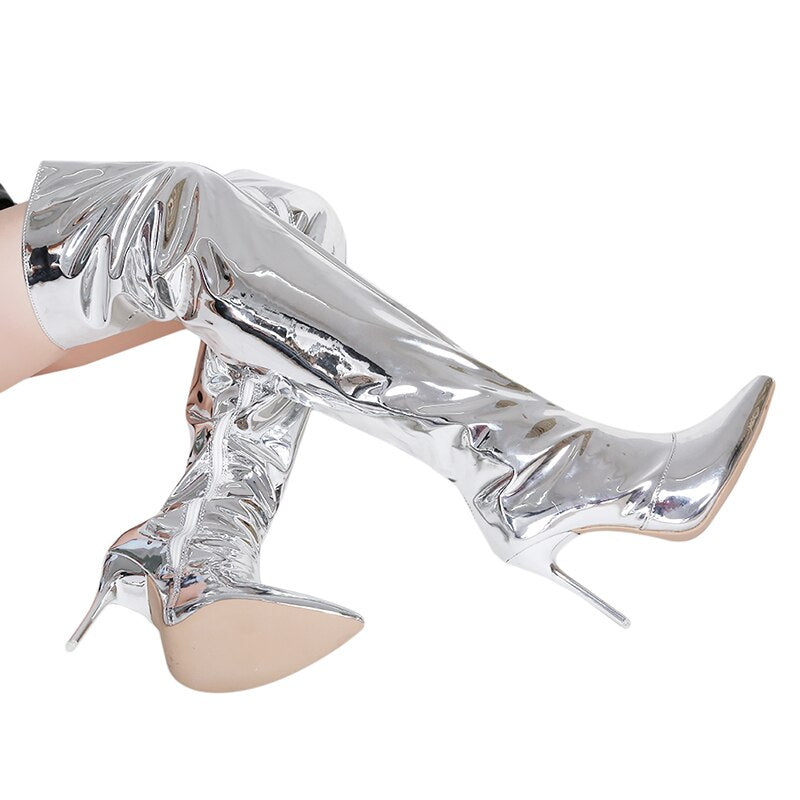 JULIANNA SILVER and BLACK MIRROR BOOTS