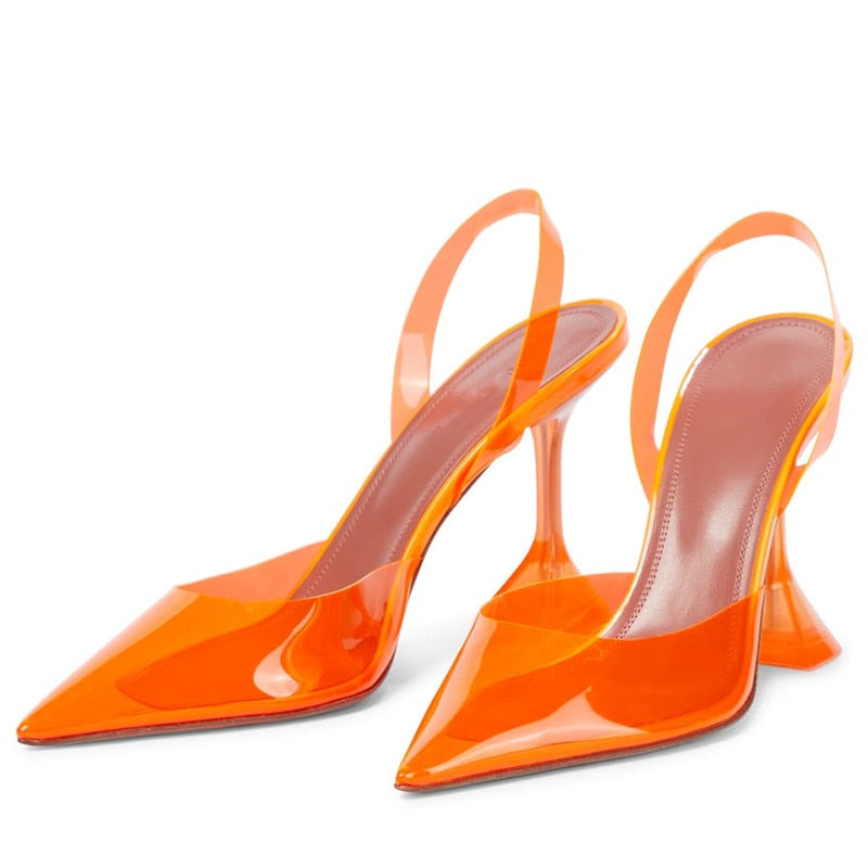 MAE TRIANGLE HEEL TRANSPARENT SANDALS