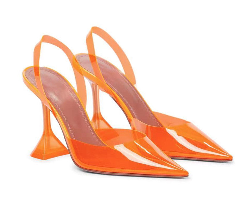 MAE TRIANGLE HEEL TRANSPARENT SANDALS