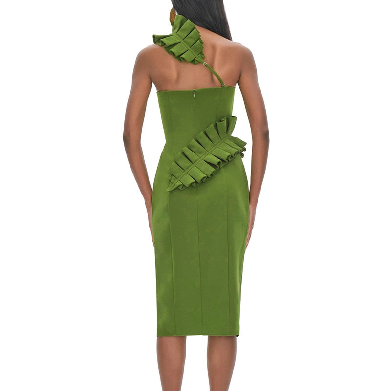 WYNTER SIDE SLIT MIDI DRESS