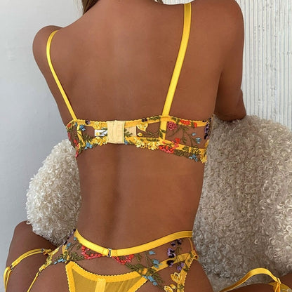 BLAIR YELLOW 3 PIECE LINGERIE SET