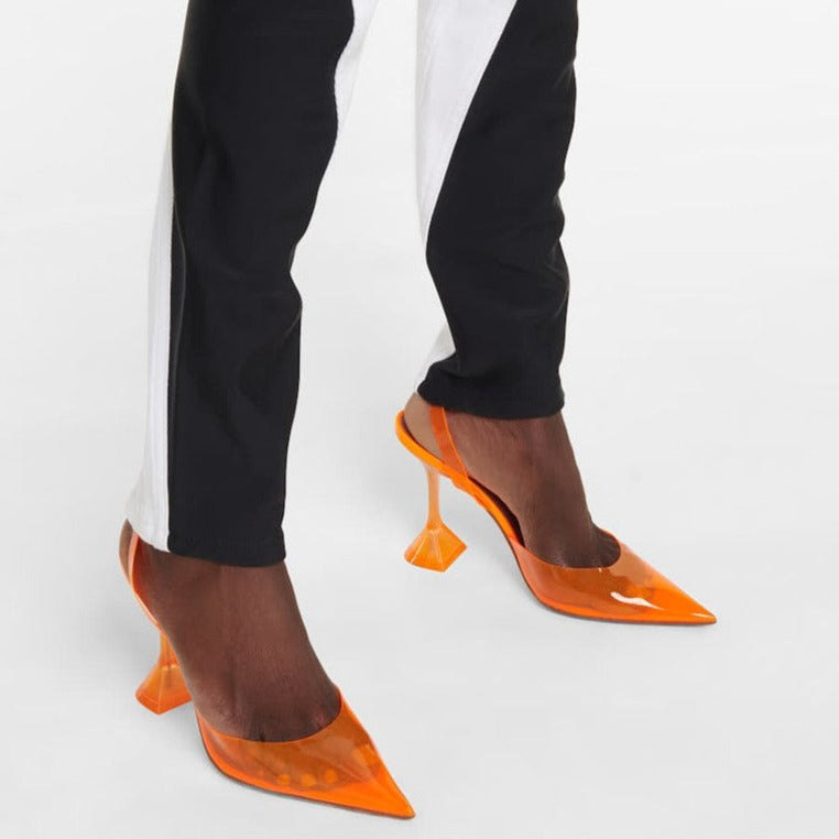 MAE TRIANGLE HEEL TRANSPARENT SANDALS