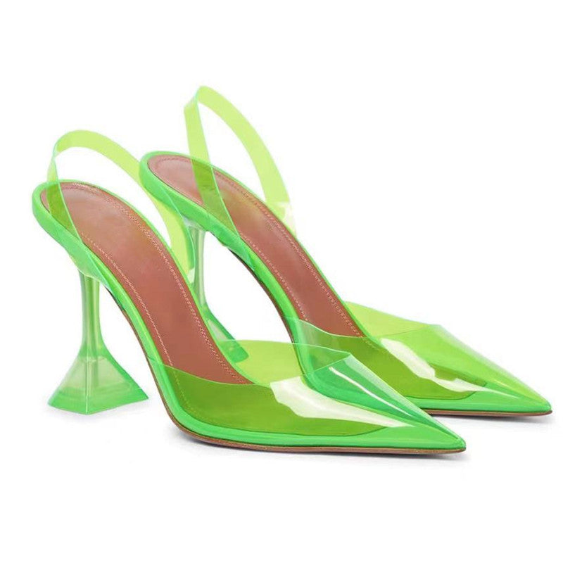 MAE TRIANGLE HEEL TRANSPARENT SANDALS