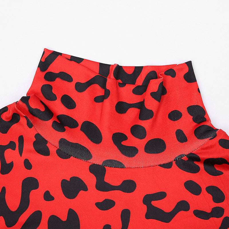 ANAHI LEOPARD PRINTED BODYSUIT with GLOVES