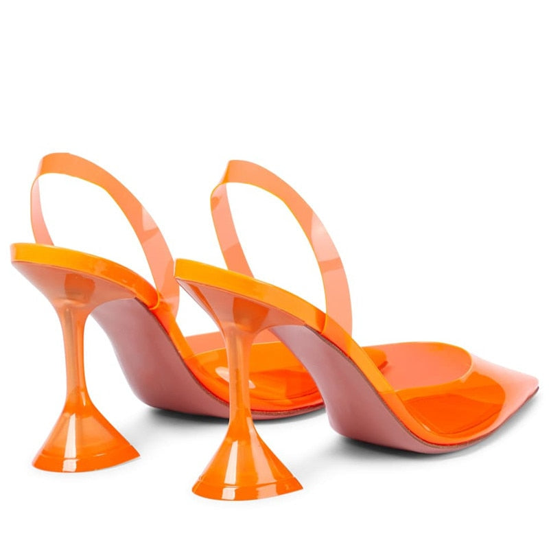 MAE TRIANGLE HEEL TRANSPARENT SANDALS