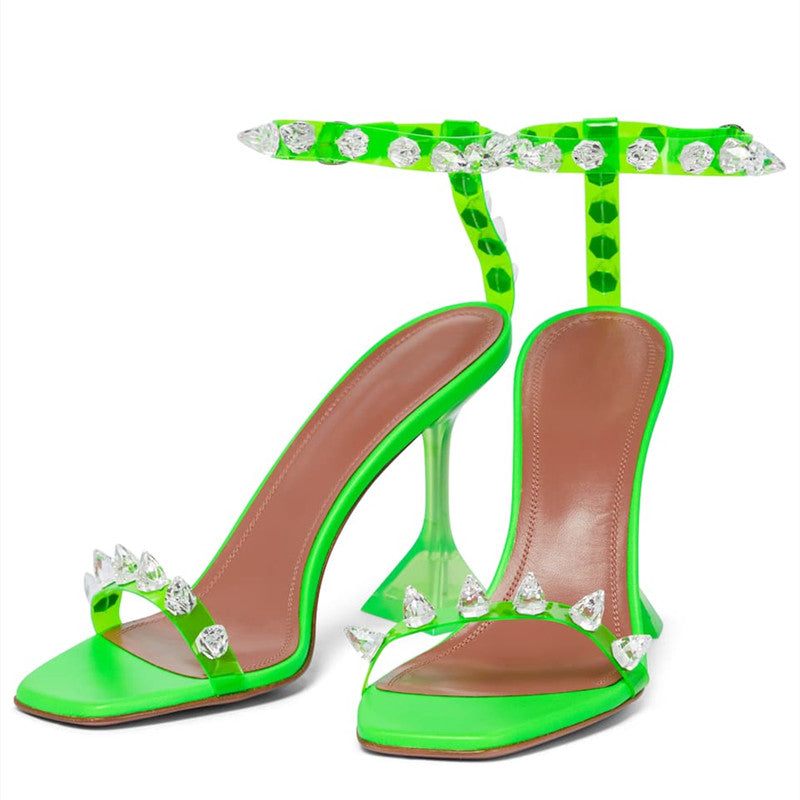 ILA TRIANGLE HEEL TRANSPARENT SANDALS