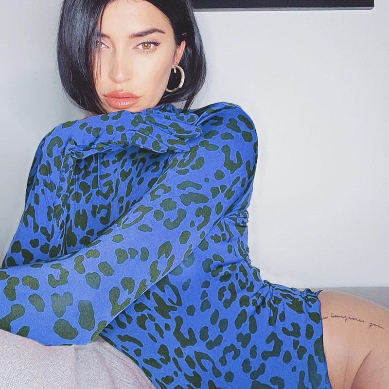 ANAHI LEOPARD PRINTED BODYSUIT with GLOVES