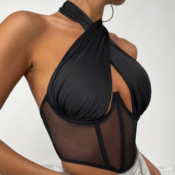 ZELDA CROSS HALTER CORSET
