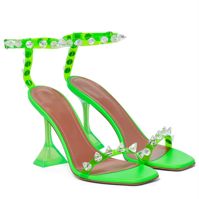 ILA TRIANGLE HEEL TRANSPARENT SANDALS