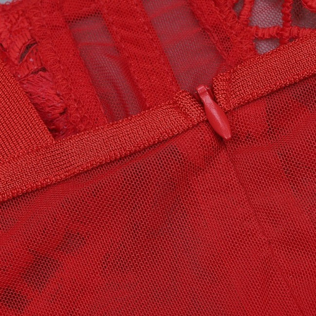 HALEY RED LACE MAXI DRESS