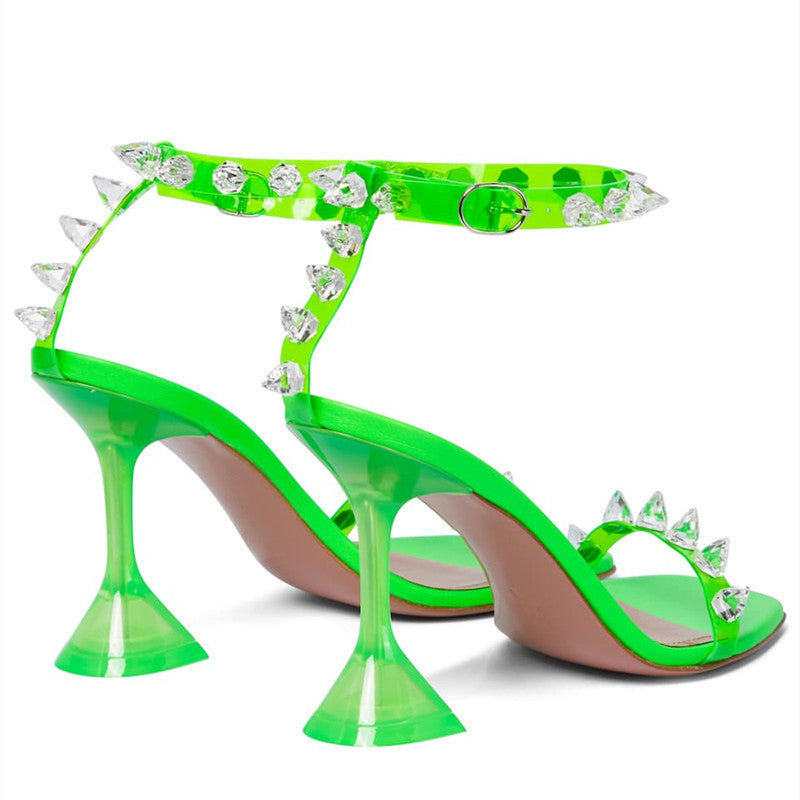 ILA TRIANGLE HEEL TRANSPARENT SANDALS