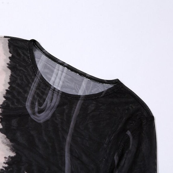HENLEY MESH CROP TOP