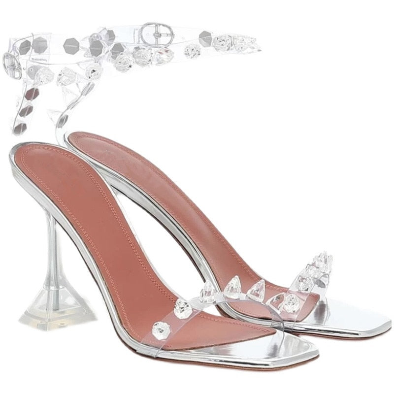 ILA TRIANGLE HEEL TRANSPARENT SANDALS
