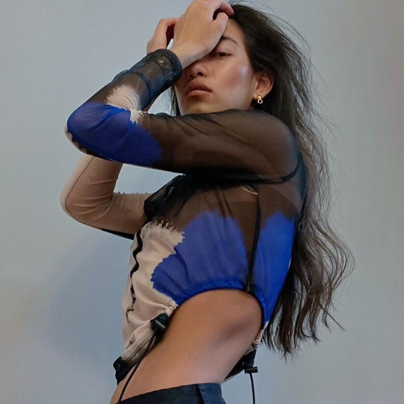 HENLEY MESH CROP TOP