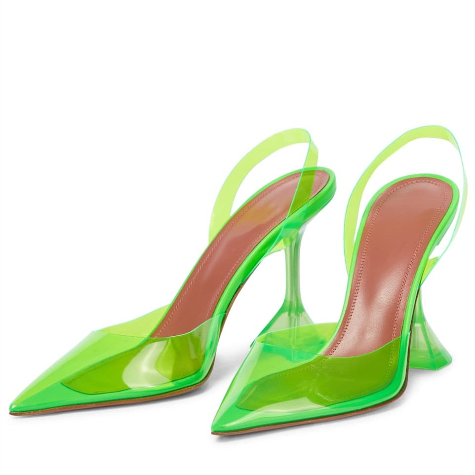 MAE TRIANGLE HEEL TRANSPARENT SANDALS