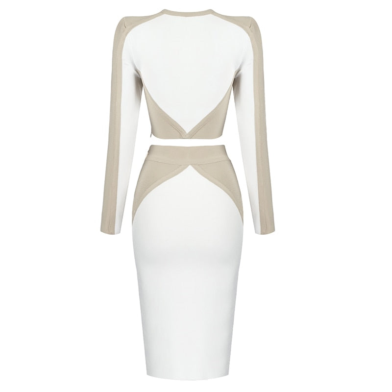 PRISCILLA LONG SLEEVE TOP and MIDI SKIRT SET