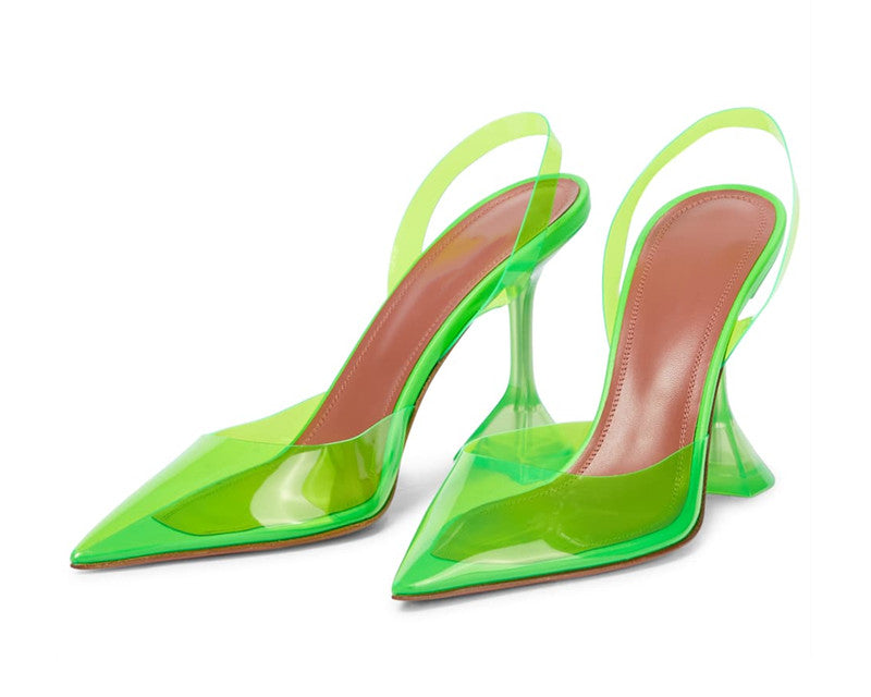 MAE TRIANGLE HEEL TRANSPARENT SANDALS