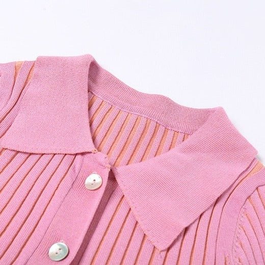 LIBERTY PINK KNITTED CROP TOP