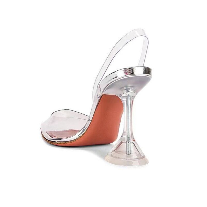 MAE TRIANGLE HEEL TRANSPARENT SANDALS