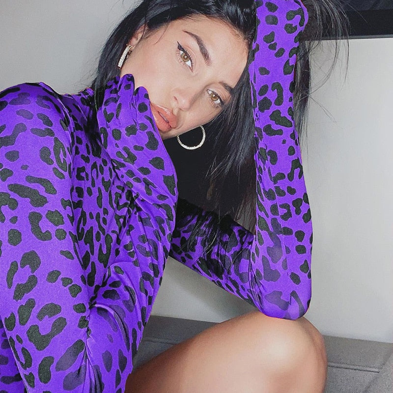 ANAHI LEOPARD PRINTED BODYSUIT with GLOVES