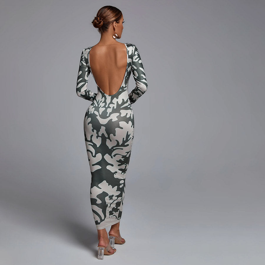 KYLIE LONG SLEEVE BACKLESS DRESS
