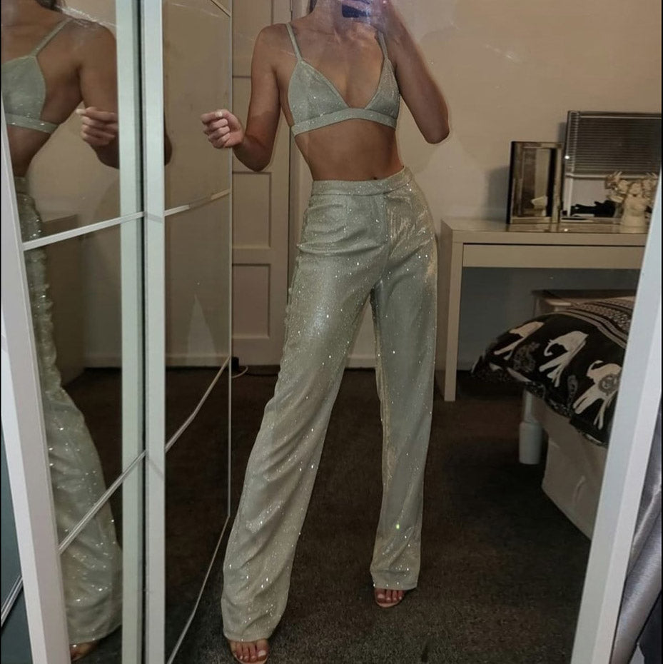 LYDIA TOP PANTS and BLAZER GLITTER SUIT
