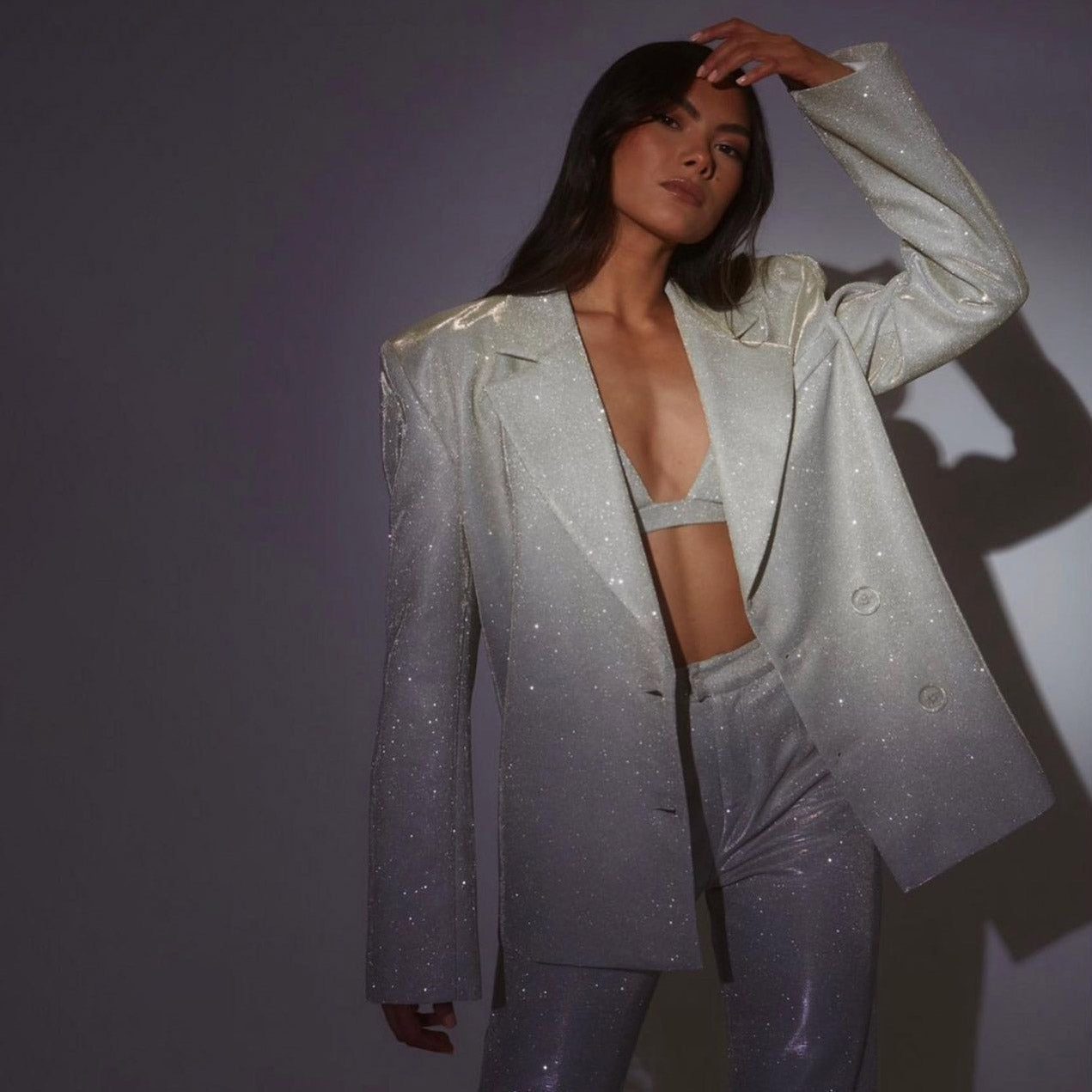 LYDIA TOP PANTS and BLAZER GLITTER SUIT