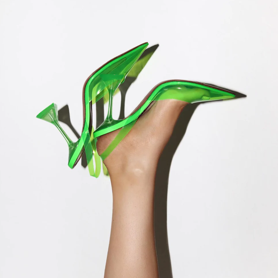 MAE TRIANGLE HEEL TRANSPARENT SANDALS