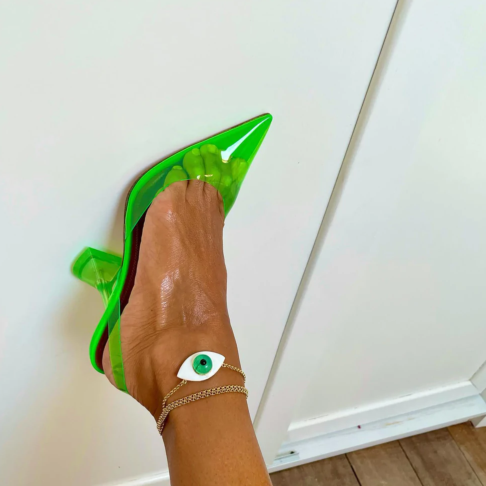 MAE TRIANGLE HEEL TRANSPARENT SANDALS