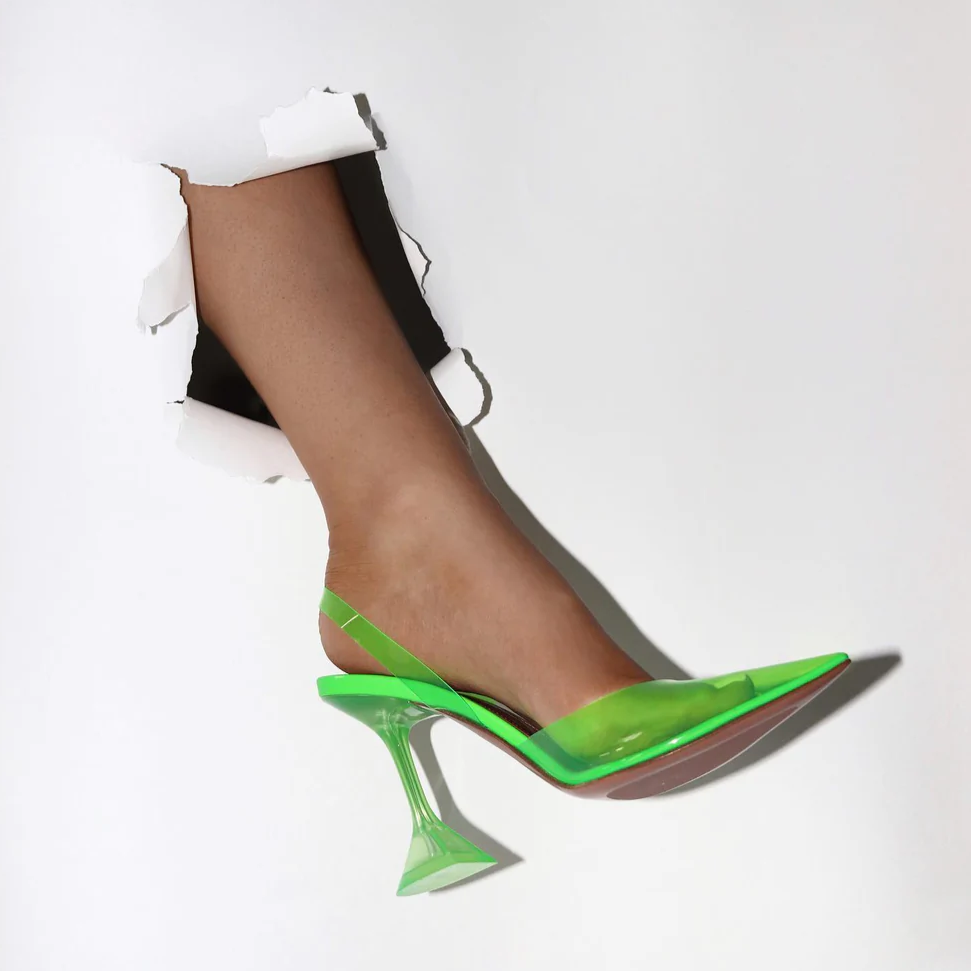 MAE TRIANGLE HEEL TRANSPARENT SANDALS