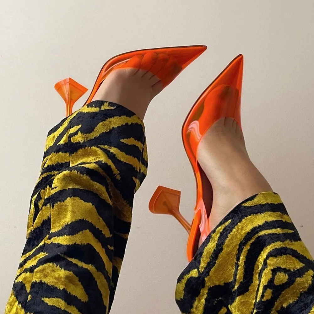 MAE TRIANGLE HEEL TRANSPARENT SANDALS