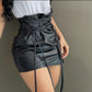 MAGGIE PU LEATHER LACE UP SKIRT
