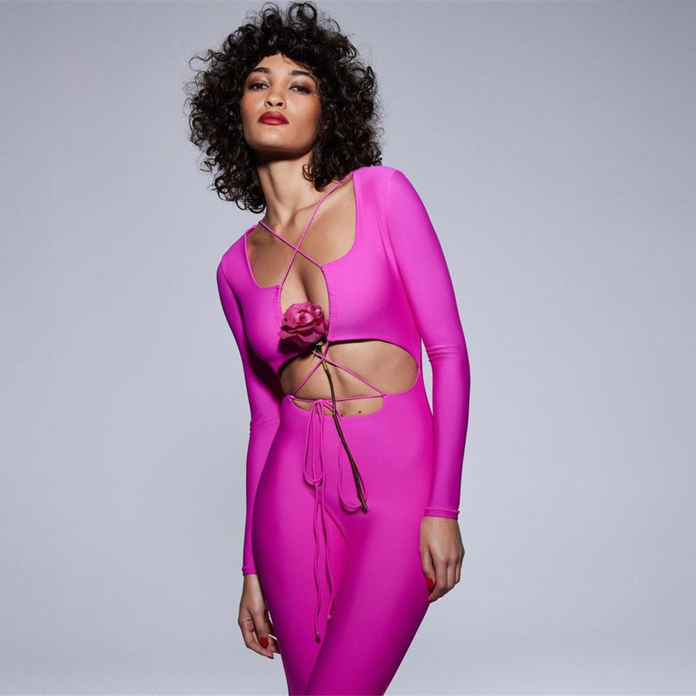 MALIYAH HOLLOW OUT BACKLESS JUMPSUIT