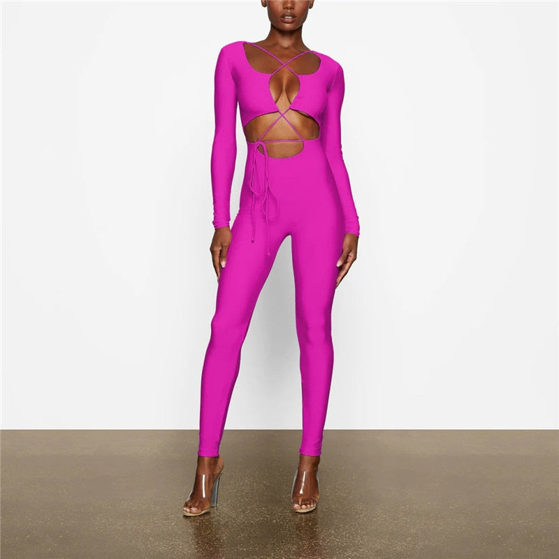 MALIYAH HOLLOW OUT BACKLESS JUMPSUIT