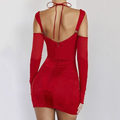 GWENDOYN HALTER CUT OUT MINI DRESS