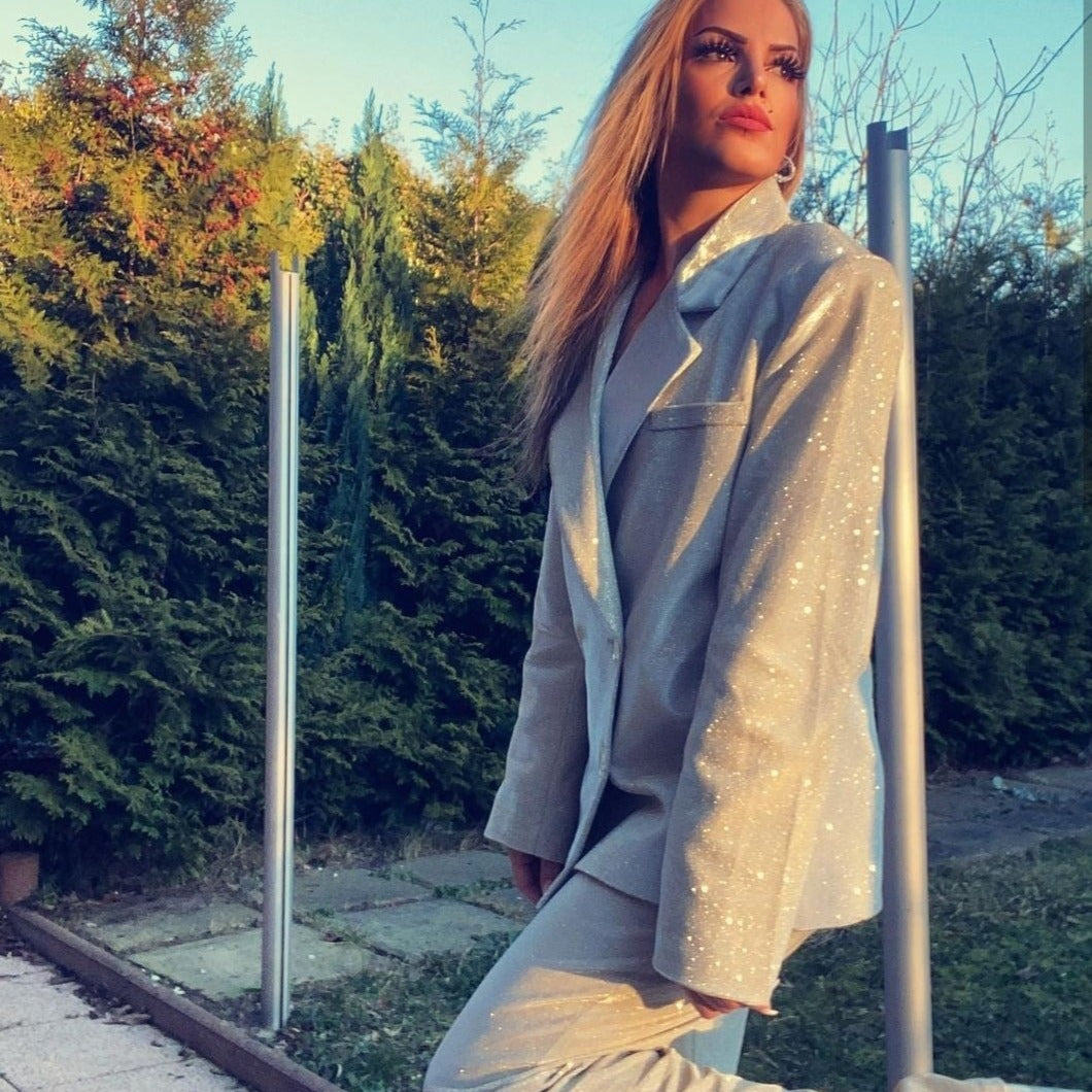 LYDIA TOP PANTS and BLAZER GLITTER SUIT