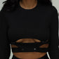 GISELLE LONG SLEEVE CUT OUT TOP