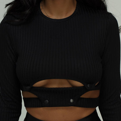 GISELLE LONG SLEEVE CUT OUT TOP