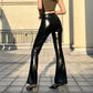 REIGN LACE UP PU LEATHER PANTS