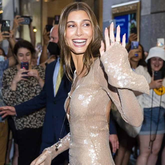 HAILEY LONG SLEEVE SEQUINS BACKLESS MIDI DRESS