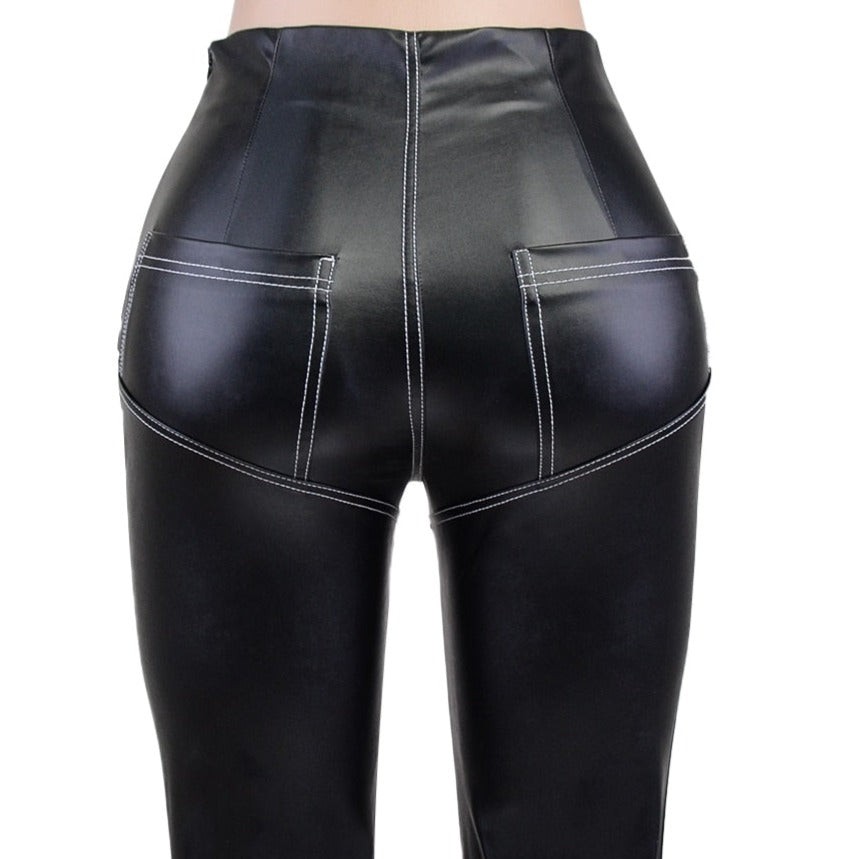 HAISLEY PU LEATHER HIGH WAISTED PANTS