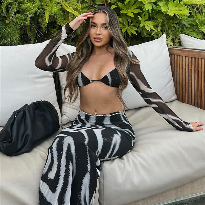 DOROTHY ZEBRA BLOUSE and MAXI SKIRT SET