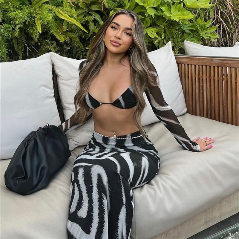 DOROTHY ZEBRA BLOUSE and MAXI SKIRT SET