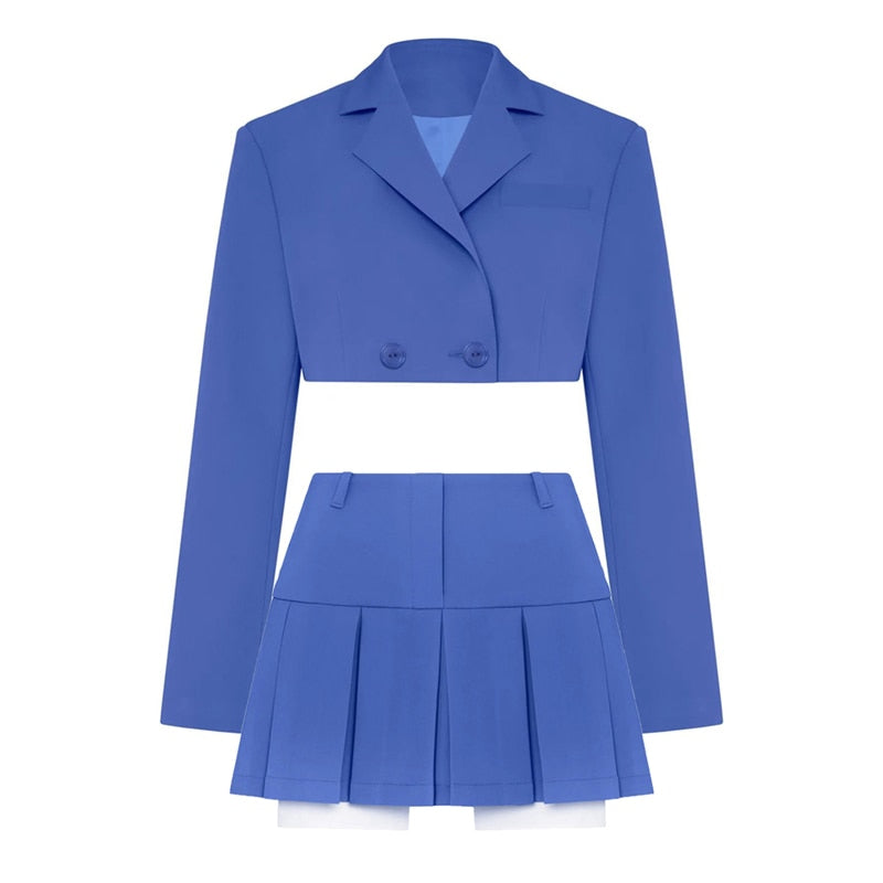 ALLIE PLEATED SKIRT and BLAZER SUIT