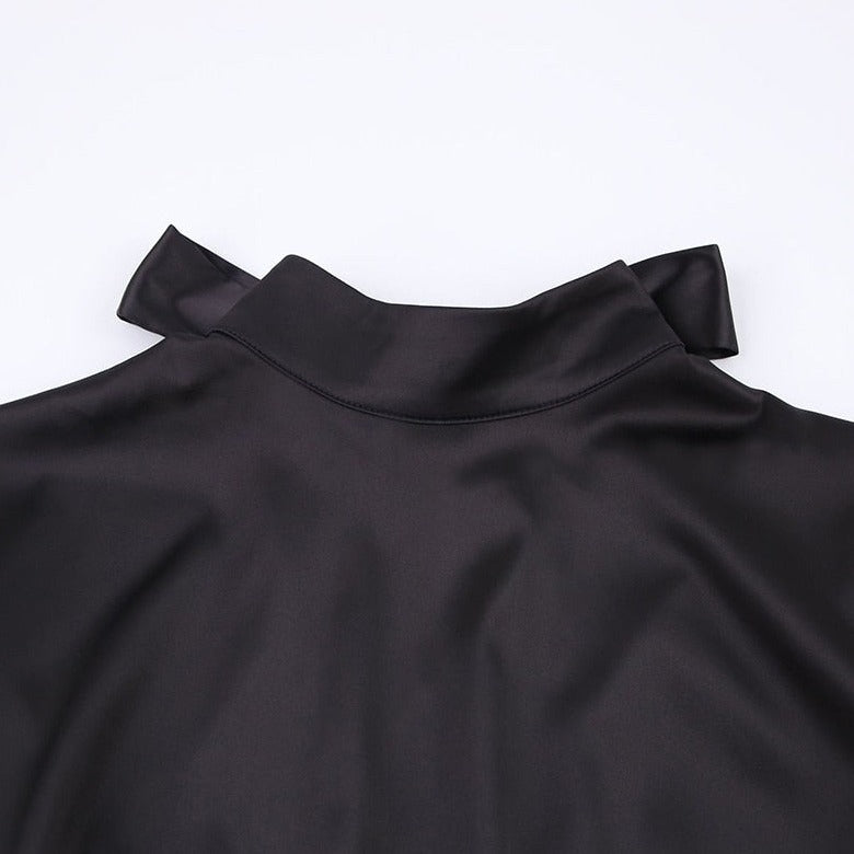 WRENLEY BACKLESS BLACK MINI DRESS