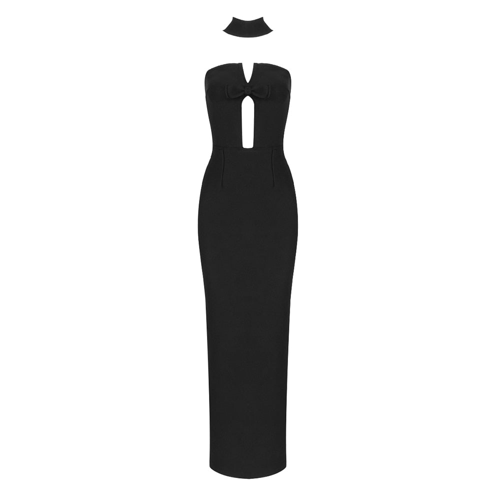 MILLIE BACKLESS BOW TIE DRESS