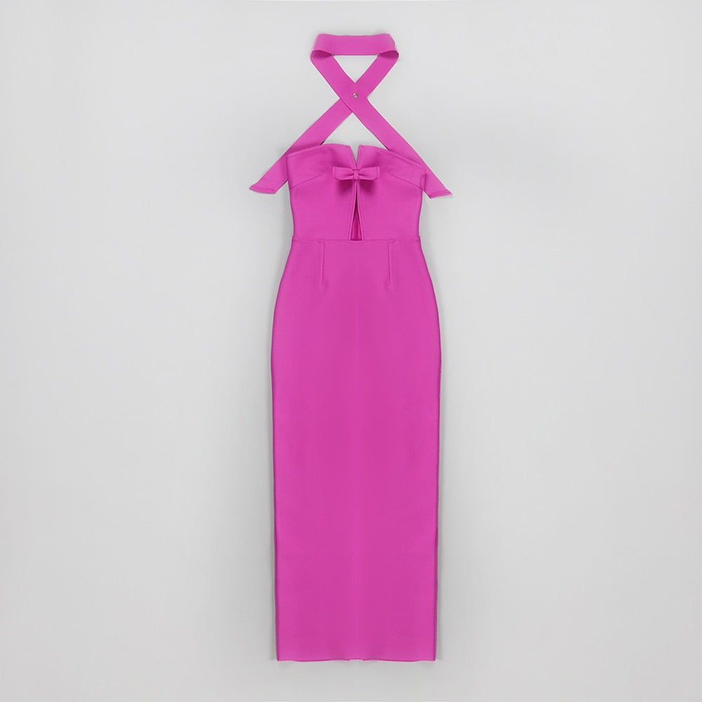 MILLIE BACKLESS BOW TIE DRESS